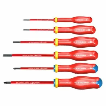 Jeu de 6 tournevis Protwist isolés 1000V (plats et pozidriv) | ATDVE.J6PB