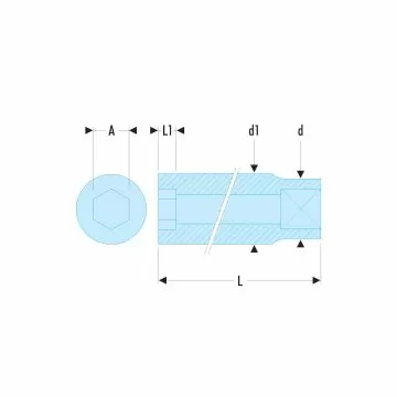 DOUILLE 1/4 LONGUE 12P 5,5MM |R.5.5EL